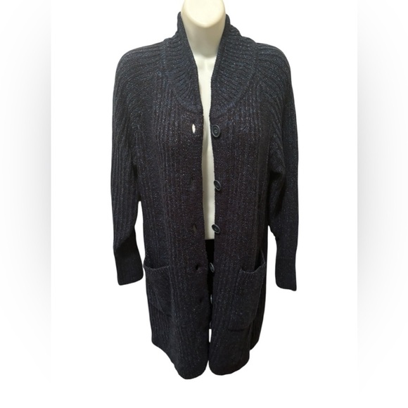 Cabi Blue Lagoon Trail Long Cardigan Sweater Duster Sz S Pockets 4276 Cozy Warm - Picture 2 of 10